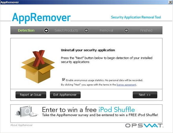 最新杀毒软件卸载工具(AppRemover) 3.1.14.1 免费英文版图1